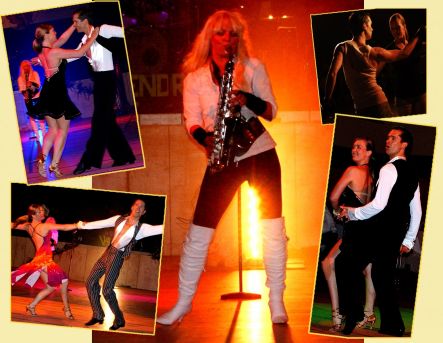 Saxophonistin mit Tanzshow